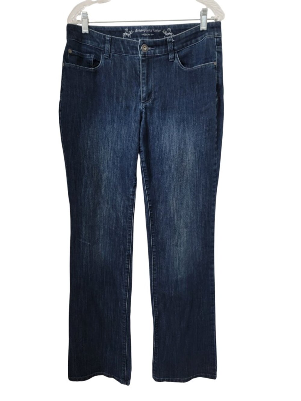 Christopher & Banks Size 8 Long Modern Fit Denim Blue Jeans, Barely Boot Cut